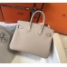 Hermes Birkin 25cm Bag In Beige Clemence Leather GHW