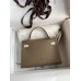 Hermes Kelly Mini II Sellier Bicolor Handmade Bag in Taupe and Craie Epsom Calfskin