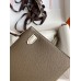 Hermes Kelly Mini II Sellier Bicolor Handmade Bag in Taupe and Craie Epsom Calfskin