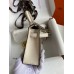 Hermes Kelly Mini II Sellier Bicolor Handmade Bag in Taupe and Craie Epsom Calfskin