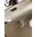 Hermes Kelly Mini II Sellier Bicolor Handmade Bag in Taupe and Craie Epsom Calfskin