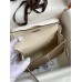 Hermes Kelly Mini II Sellier Bicolor Handmade Bag in Taupe and Craie Epsom Calfskin