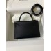 Hermes Kelly Mini II Sellier Handmade Bag In Black Chevre Mysore Leather