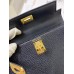 Hermes Kelly Mini II Sellier Handmade Bag In Black Chevre Mysore Leather