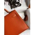 Hermes Kelly Mini II Sellier Handmade Bag In Orange Chevre Mysore Leather
