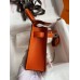 Hermes Kelly Mini II Sellier Handmade Bag In Orange Chevre Mysore Leather