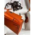 Hermes Kelly Mini II Sellier Handmade Bag In Orange Chevre Mysore Leather