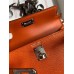 Hermes Kelly Mini II Sellier Handmade Bag In Orange Chevre Mysore Leather