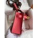 Hermes Kelly Mini II Sellier Handmade Bag In Rose Lipstick Chevre Mysore Leather