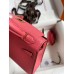 Hermes Kelly Mini II Sellier Handmade Bag In Rose Lipstick Chevre Mysore Leather