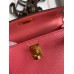 Hermes Kelly Mini II Sellier Handmade Bag In Rose Lipstick Chevre Mysore Leather