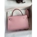 Hermes Kelly Mini II Sellier Handmade Bag In Rose Sakura Chevre Mysore Leather