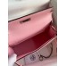 Hermes Kelly Mini II Sellier Handmade Bag In Rose Sakura Chevre Mysore Leather