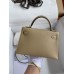 Hermes Kelly Mini II Sellier Handmade Bag In Trench Chevre Mysore Leather