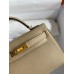 Hermes Kelly Mini II Sellier Handmade Bag In Trench Chevre Mysore Leather