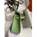 Hermes Kelly Mini II Sellier Handmade Bag In Vert Criquet Chevre Mysore Leather