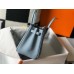 Hermes Birkin 25cm Bag In Blue Lin Clemence Leather GHW