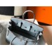 Hermes Birkin 25cm Bag In Blue Lin Clemence Leather GHW