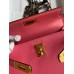 Hermes Kelly Mini II Sellier Handmade Bag In Rose Azalee Epsom Calfskin