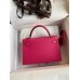 Hermes Kelly Mini II Sellier Handmade Bag In Rose Red Epsom Calfskin
