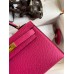 Hermes Kelly Mini II Sellier Handmade Bag In Rose Red Epsom Calfskin