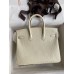 Hermes Birkin 25 Retourne Handmade Bag In Nata Matte Alligator Leather