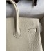 Hermes Birkin 25 Retourne Handmade Bag In Nata Matte Alligator Leather