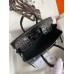 Hermes Birkin 25 Retourne Handmade Bag In Black Shiny Alligator Leather