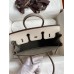 Hermes HSS Birkin 25 Bicolor Bag in Craie and Gris Asphalt Epsom Calfskin