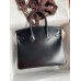 Hermes Birkin 25 Retourne Handmade Bag In Black Box Calfskin