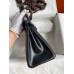 Hermes Birkin 25 Retourne Handmade Bag In Black Box Calfskin