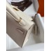 Hermes Kelly Mini II Sellier Handmade Bag In Craie Swift Calfskin