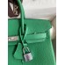 Hermes Birkin 25 Retourne Handmade Bag In Vert Vertigo Clemence Leather