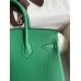 Hermes Birkin 25 Retourne Handmade Bag In Vert Vertigo Clemence Leather