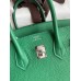 Hermes Birkin 25 Retourne Handmade Bag In Vert Vertigo Clemence Leather