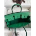 Hermes Birkin 25 Retourne Handmade Bag In Vert Vertigo Clemence Leather
