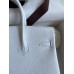 Hermes Birkin 25 Retourne Handmade Bag In White Clemence Leather