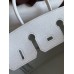 Hermes Birkin 25 Retourne Handmade Bag In White Clemence Leather