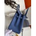 Hermes Birkin 25 Retourne Handmade Bag In Blue Agate Epsom Calfskin