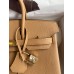 Hermes Birkin 25 Retourne Handmade Bag In Biscuit Epsom Calfskin