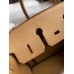 Hermes Birkin 25 Retourne Handmade Bag In Biscuit Epsom Calfskin
