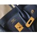 Hermes Birkin 25cm Bag In Navy Blue Clemence Leather GHW