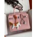 Hermes Birkin 25 Retourne Handmade Bag In Rose Sakura Epsom Calfskin