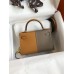 Hermes Kelly Mini II Sellier Tri-color Bag In Taupe/Sesame/Blue Nuit Epsom Calfskin