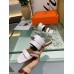 Hermes Avenue Sandals In White Calfskin