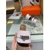 Hermes Avenue Sandals In White Calfskin