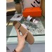 Hermes Avenue Sandals In White Calfskin