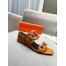 Hermes Figari 55mm Wedge Sandals In Brown Nappa Leather
