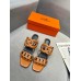 Hermes Figari 55mm Wedge Sandals In Brown Nappa Leather