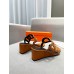 Hermes Figari 55mm Wedge Sandals In Brown Nappa Leather